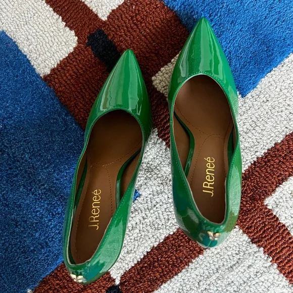 J.Renee Vibrant Green Patent Heels - Picture 1 of 9